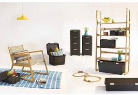 Dulap de baie maro închis înalt din plastic 33x79 cm Rattan – Curver