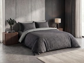 Lenjerie de pat din bumbac VELORIA gri inchis Dimensiune lenjerie de pat: 70 x 80 cm | 140 x 200 cm