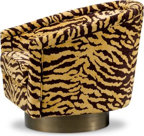 Fotoliu pivotant design lux Catene, model tigrat maro