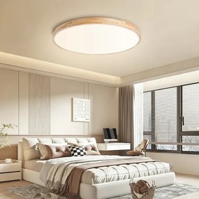 Brilagi - Corp de iluminat LED reglabil WOODLINE LED/100W/230V 3000-6000K stejar Ø 80 cm + telecomandă