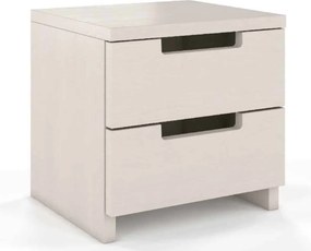 Noptieră lemn masiv TerraCraft 2 Sertare Pin, 40 × 35 × 38 cm - Alb Pur