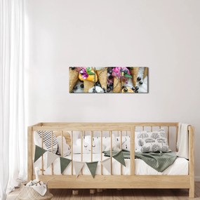 Tablou cu înghețată (cu ceas) (90x30 cm)