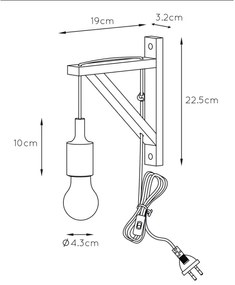 Aplică FIX WALL 1xE27/60W/230V albă Lucide 08208/01/31