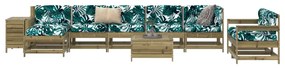 3250639 vidaXL Set canapea de grădină, 10 piese, lemn de pin tratat