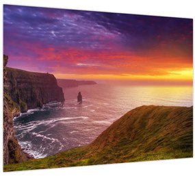 Tablou pe sticlă - Stâncile din Moher (70x50 cm)