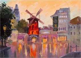 Tablou pe sticlă - Moulin rouge, Paris, Franța (70x50 cm)