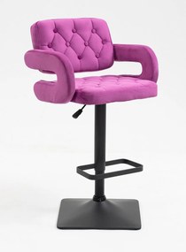 HR8403KW Scaun Catifea Fucsia cu Bază Neagră