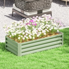 Outsunny Pat înălțat jardiniere, rezistent la intemperii, fund deschis, oțel galvanizat, 120 cm x 60 cm x 30,5 cm, Verde | Aosom Romania