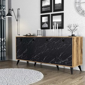 Dulap Elite Walnut and Black Marble