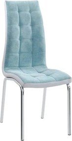 Scaun bucatarie GERDA NEW, mentol/gri/crom, textil/piele ecologica/met