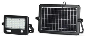 Proiector LED solar dimabil cu senzor LED/10W/3,7V 4000K IP65 + port USB