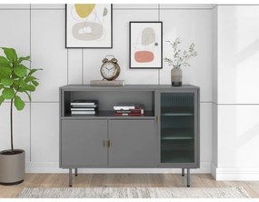 Vitrină gri din metal 104x80 cm Rosalie – Støraa