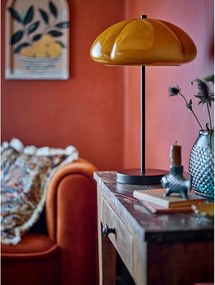 Veioză galben ocru cu abajur din sticlă (înălțime 46,5 cm) Kinoko – Bloomingville