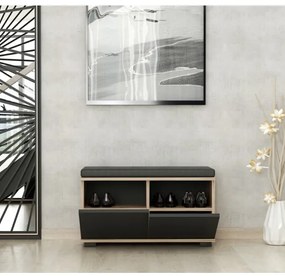 Pantofar DRAGO 42x80 cm negru/nuc