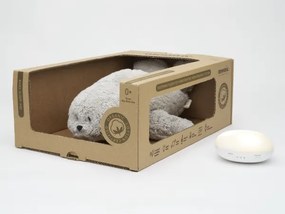 Moonie - Pluș pentru adormit cu melodie și lumină, foca, gri organic