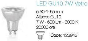 Bec LED GU10 7W VETRO 123943