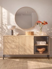 Comodă cu sertare Harmona 160 cm cu iluminare - stejar lindberg