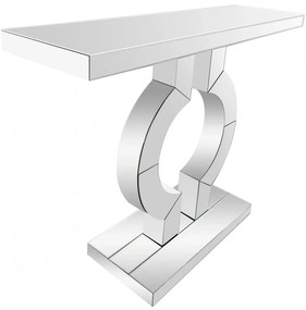 Măsuță Consolă Modernă cu Design Geometric și Finisaj Oglindă, 100x29x81 cm