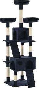 vidaXL Ansamblu pentru pisici cu stâlpi funie sisal, 170 cm, albastru