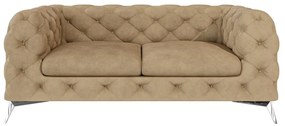 Canapea maro deschis cu tapițerie din catifea 185 cm Chelsea – Ropez