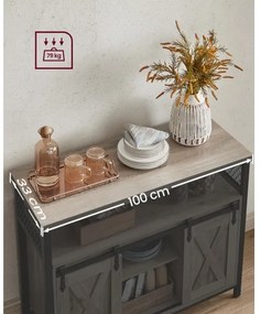 Comodă cu uși glisante FIRA taupe/negru