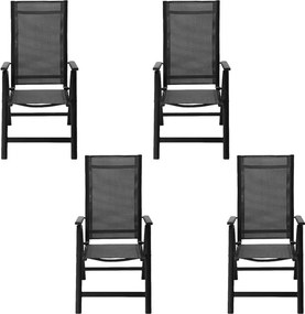 Set 4 fotolii reglabile din aluminiu Avenberg ISLA negru