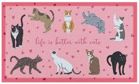 Covoraș de intrare 40x70 cm Life Is Better With Cats – Artsy Doormats