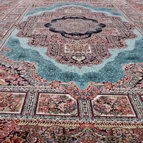 Covor Persan albastru Tabriz 160x230 covor mecanic elegant pentru living sau dormitor