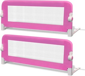 vidaXL Balustradă de protecție pat copii, 2 buc., roz, 102x42 cm