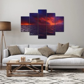 Tablou cu mare și păsări (150x105 cm)
