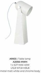 Veioza, Lampa de birou alba ARIES