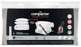 Cutie de depozitare pentru haine din material textil cu vacuum/cu pereți întăriți 56x56x16,5 cm Granit – Compactor