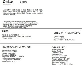 Lustra cu 14 pendule LED cu telecomanda Onice 14L