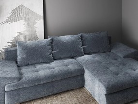 Colțar extensibil dumonde cu ladă de depozitare si sezut confortabil din spuma high-density, Leonardo Euphoria Grafit 260x185 cm II