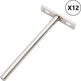 vidaXL Suporturi pentru rafturi plutitoare 12buc Oțel carbon invizibil