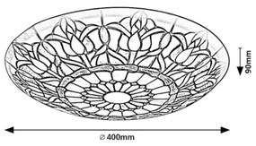 Brilagi - Plafonieră Tiffany cu vitralii LORAS 2xE27/60W/230V