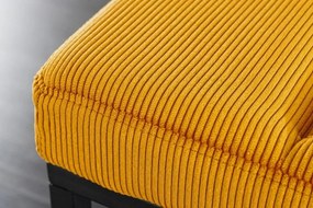 Bancheta tapitata design modern Boutique 80cm, galben mustar