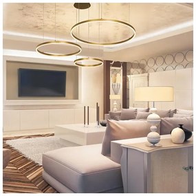 Lustră pe cablu LED/136W/230V auriu Zambelis 1956