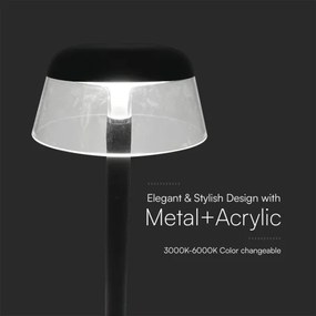 Lampă LED tactilă reîncărcabilă dimabilă de masă LED/3W/5V 3000-6000K negru