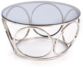 Masa de cafea Venus sticla fumurie/argintiu ø80/44 cm
