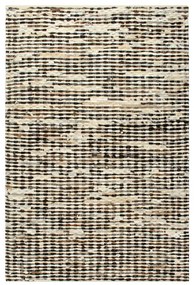 Covor, piele cu par natural, mozaic negru alb, 80 x 150 cm negru   alb, 80x150 cm