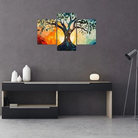 Tablou – Mozaic – soare și arbore I. (90x60 cm)
