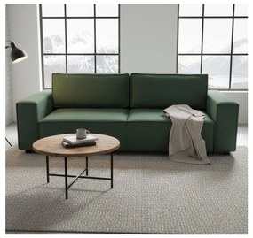 Canapea extensibilă 3 locuri cu spațiu de depozitare RONDA, verde