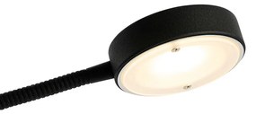 Lampă de podea neagră cu LED și dimmer cu lampă de citit - Kelso