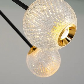 Lustră LED pe tijă GELA 12xLED/5W/230V 3000K negru/auriu