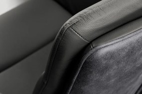 Set de 2 scaune pivotante Big George, microfibra/ piele gri