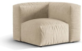 Modul pentru canapea modulară bej cu tapițerie din catifea (cu colț variabil) Martina – Micadoni