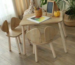 Set pentru copii cu masă și scaune, 2 bucăți Mickey Two Chair Set - Brown