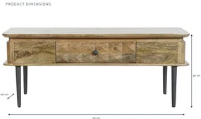Măsuță de cafea din lemn de mango și metal, L116 cm, „Kandara” – Ethnic Collection
