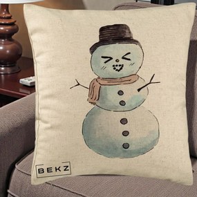 Perna Decorativa Om de Zapada Kawaii Haios, 40x40 cm, Bej, Husa Detasabila, Perna Inclusa, BEKZ®